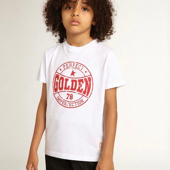 Golden Goose Perfect 78 Imperfection‎ T-Shirt White Boys Size 12 - Picture 1 of 8